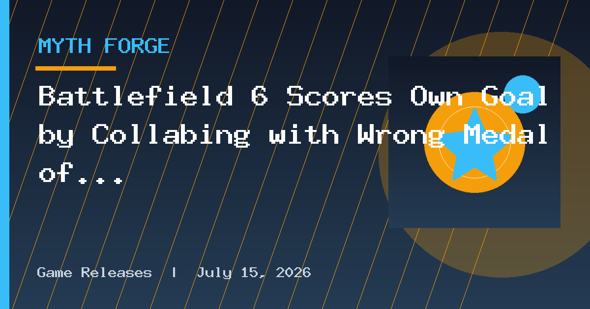 Battlefield 6 Scores Own Goal by Collabing with Wrong Medal of Honor